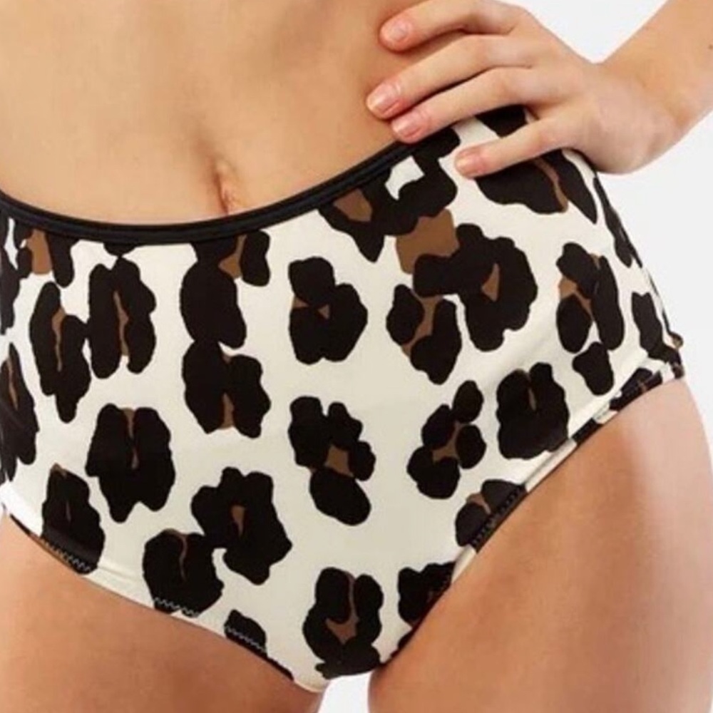 Solid & Striped Annabelle Bandeau Top Small Brigitte Bottom Medium Leopard - Picture 9 of 16